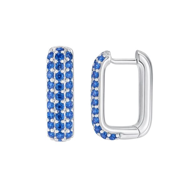 Blue Code – Creolen aus 960 Argentium Silber