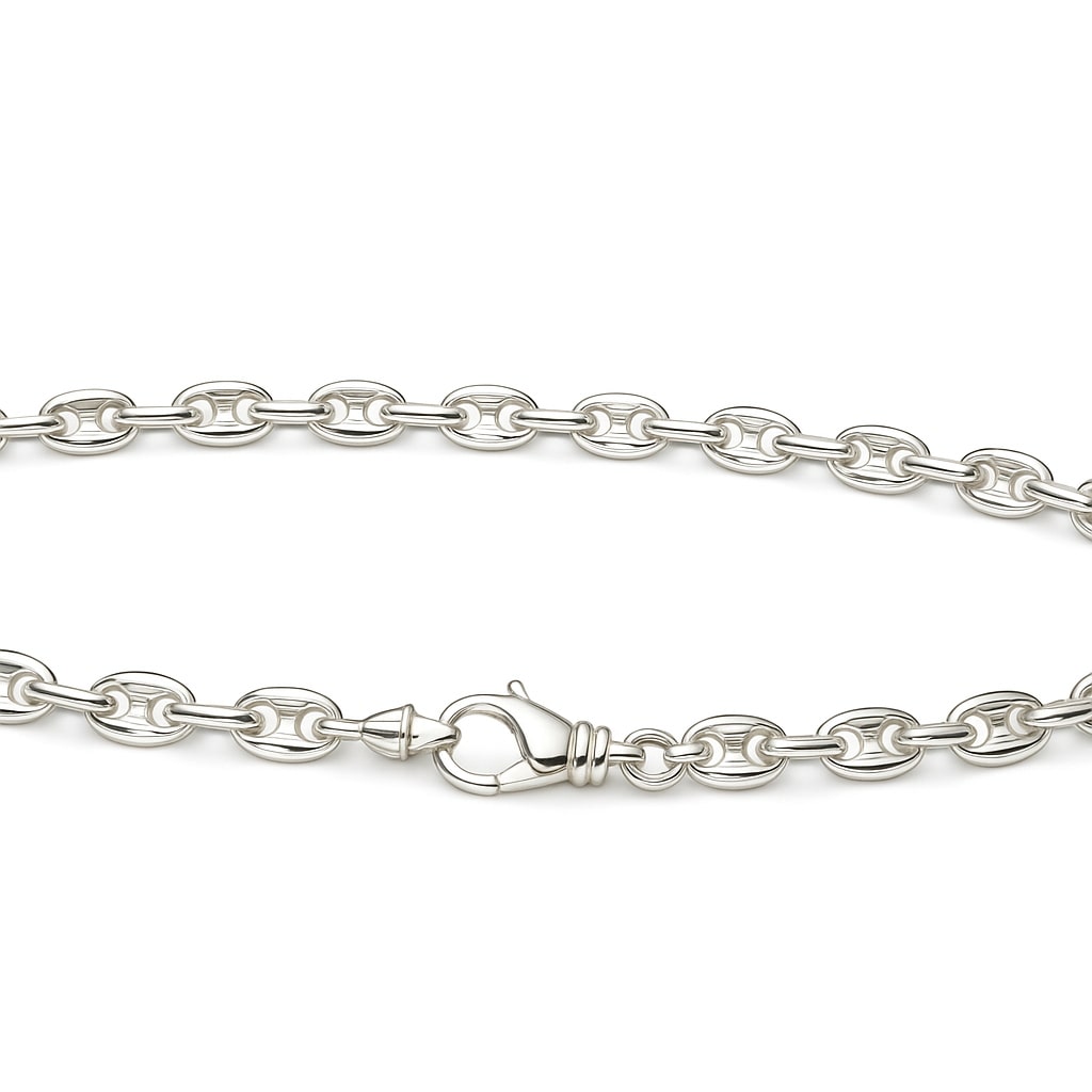 Prima Kaffeebohne – Kette aus 960 Argentium Silber (7 mm)