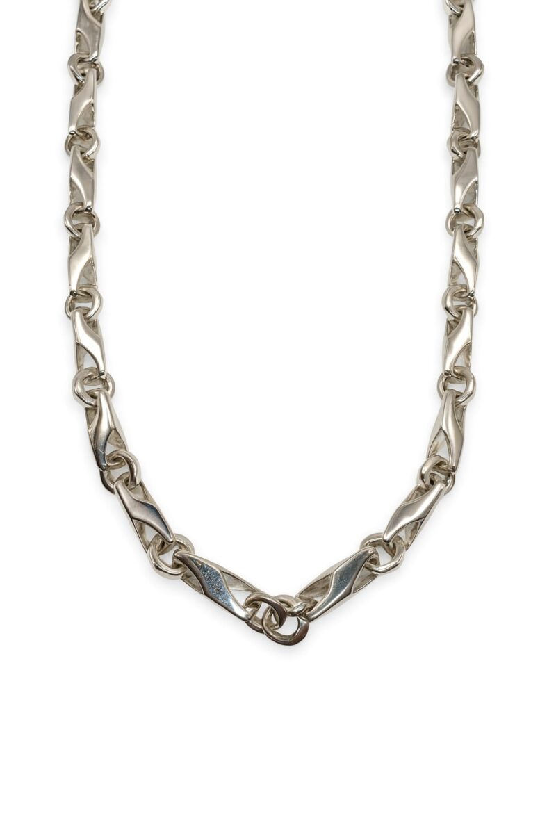 Prima Linea – Skulpturale Kette aus 960 Argentium Silber (45 cm, 3 mm)
