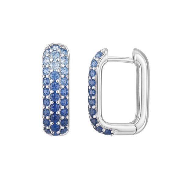 Blue Stripes – Creolen aus 960 Argentium Silber