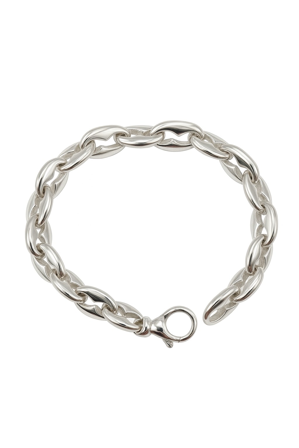 Prima Kaffeebohne X – Armband aus 960 Argentium Silber (6 mm)