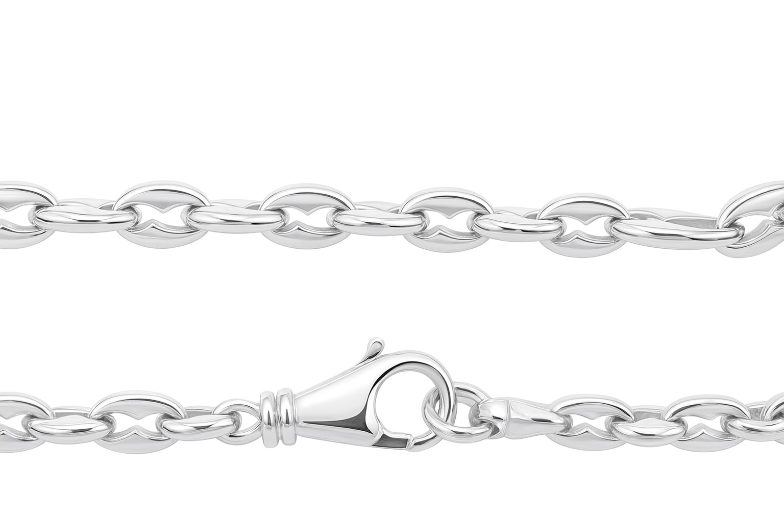 Prima Kaffeebohne X – Kette aus 960 Argentium Silber (6 mm)