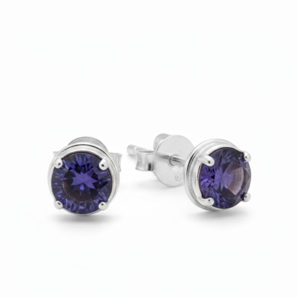 Deep Violet – Ohrstecker aus 960 Argentium Silber