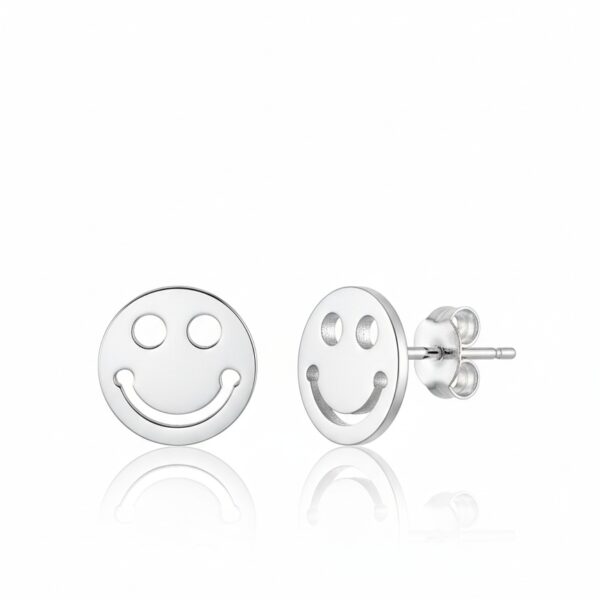 Grinsebacke – Smiley Ohrstecker aus 960 Argentium Silber