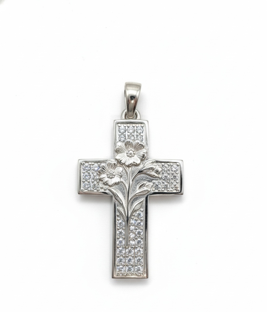 Living Cross – Anhänger aus 960 Argentium Silber