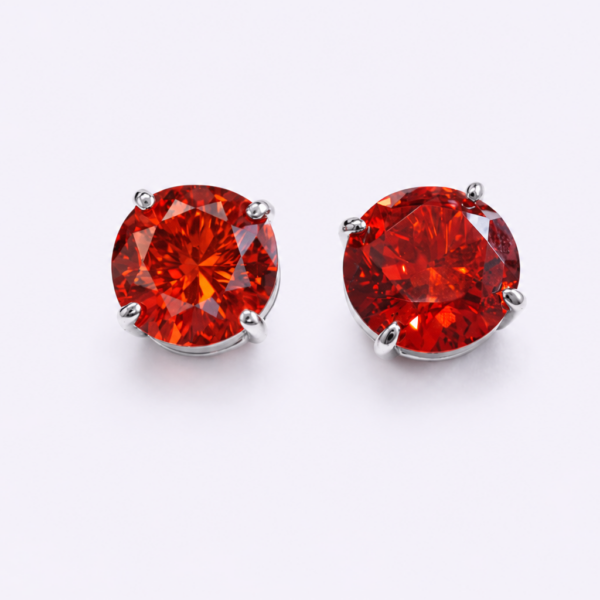 Amber Light – Ohrstecker aus 960 Argentium Silber