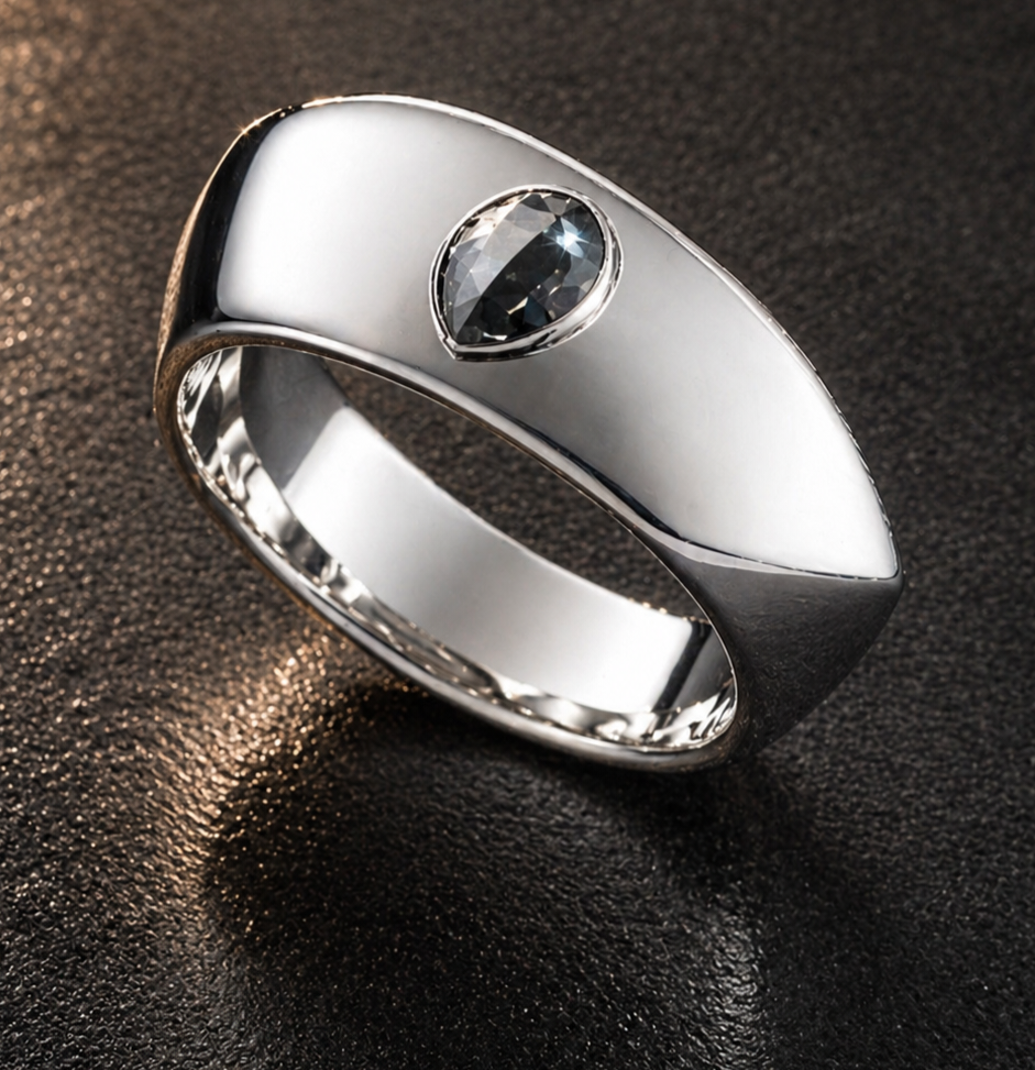 960 Argentium Ring mit Germanium Stein