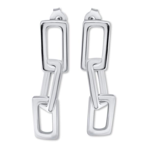 Elegante Ohrstecker mit Länglichen Gliedern aus 960 Argentium Silber