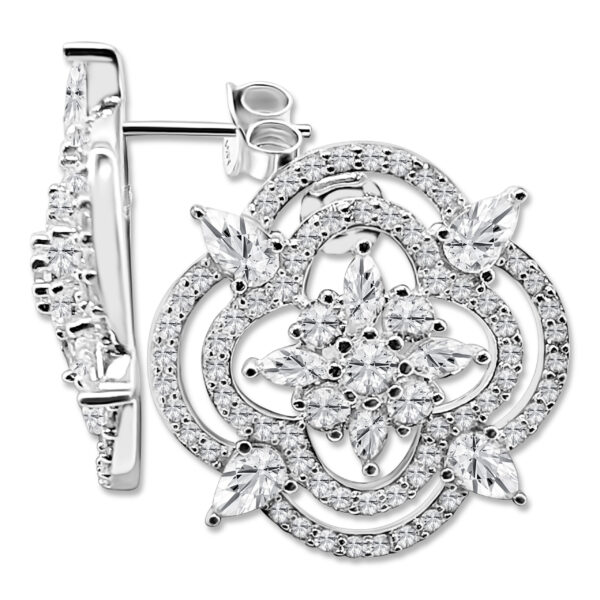 Ohrstecker mit weißem Zirkonia-Mosaik – 24 x 24 mm