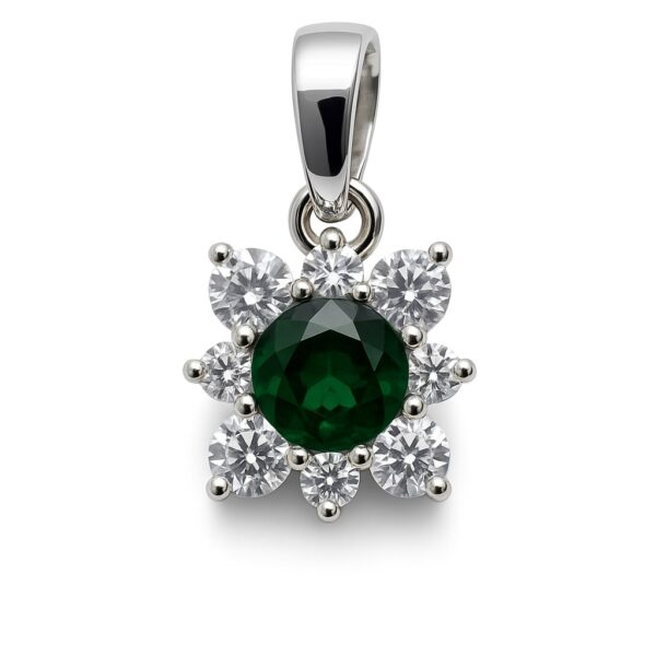Emerald Focus – Anhänger aus 960 Argentium Silber