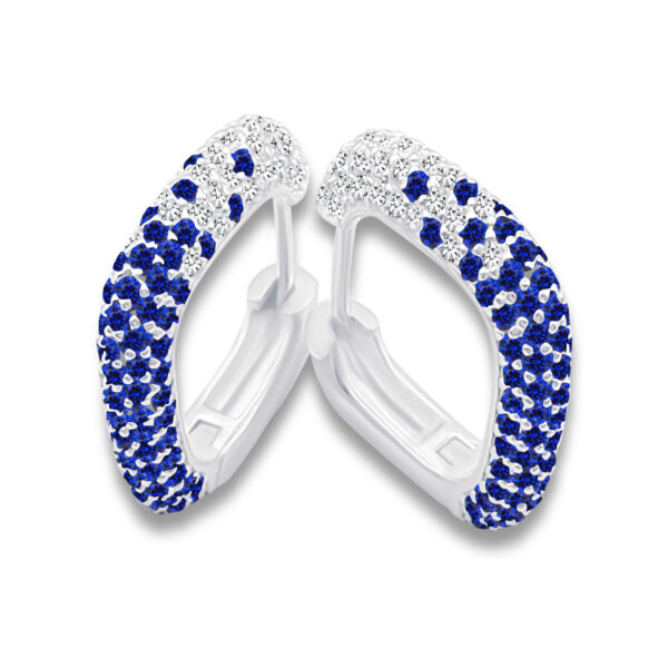 Creolen „Verdant Spark – Sapphire Gradient“ – 960 Argentium Silber