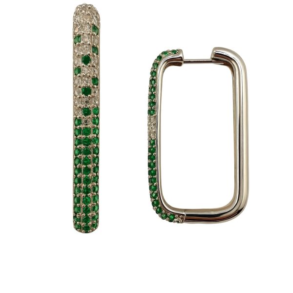 Emerald Lights – Creolen aus 960 Argentium Silber
