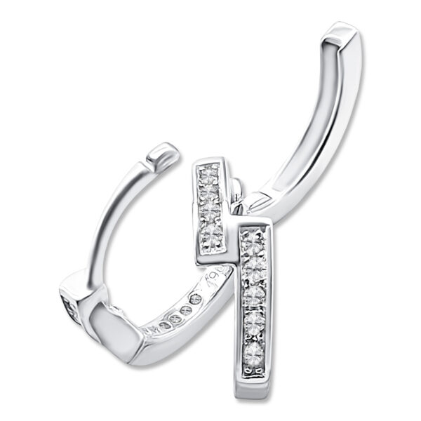 Versetzte Creolen mit Scharnieren und verziert mit weißen Zirkonias