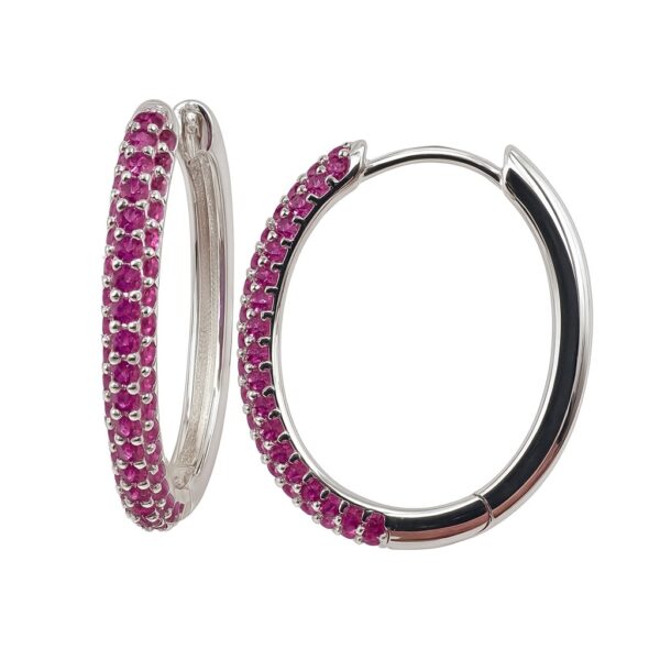 Ruby Blaze – Creolen aus 960 Argentium Silber
