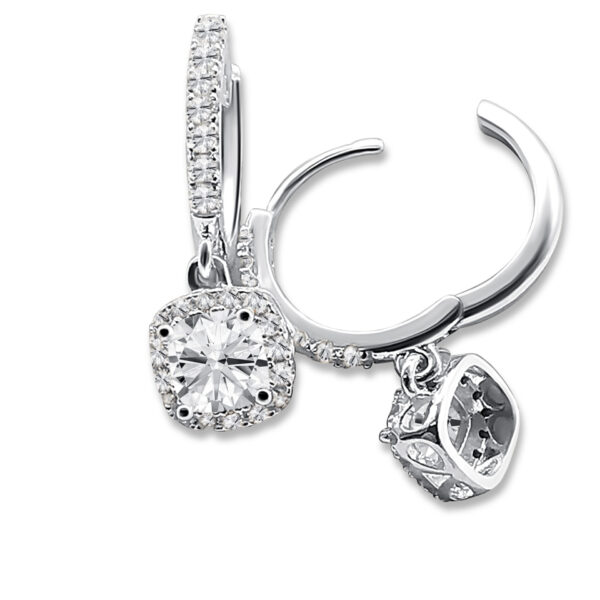 Creolen mit weißen Zirkonias und hängendem Mittelstein – 24 mm Höhe, 2 mm Breite