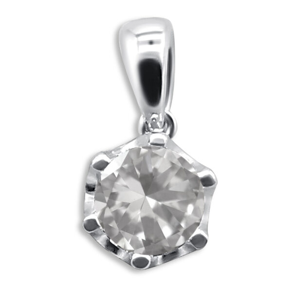 Anhänger mit weißem Zirkonia – 16 x 8 mm