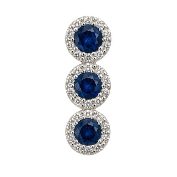 Anhänger „Sapphire Trilogy Halo“ – 960 Argentium Silber
