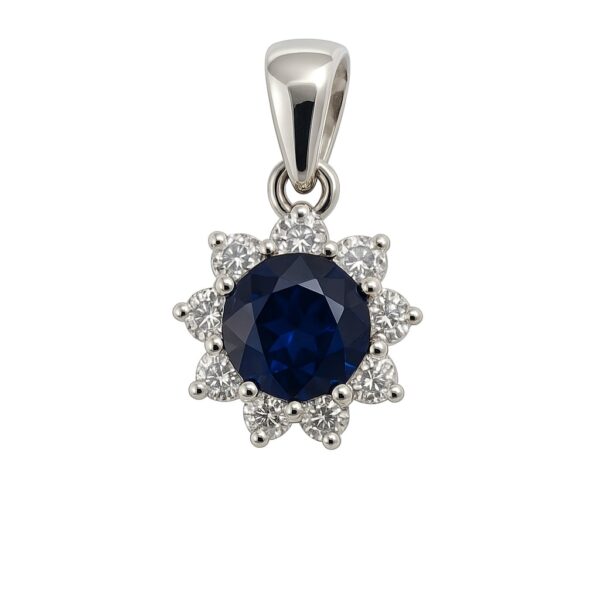 Anhänger „Midnight Bloom“ – 960 Argentium Silber