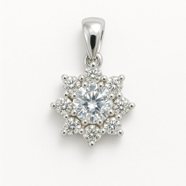 Anhänger „Crystal Starburst“ – 960 Argentium Silber