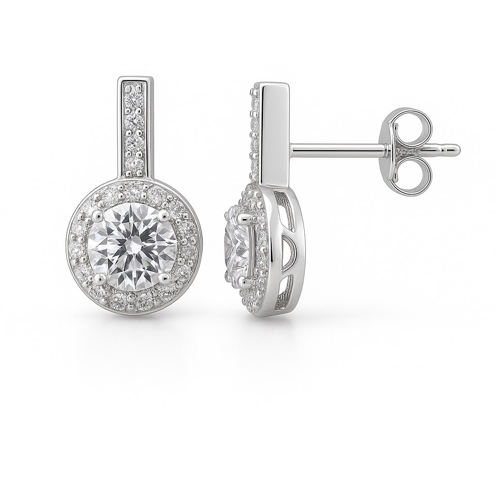 Ohrstecker „Halo Glow“ – 960 Argentium Silber