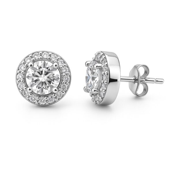 Ohrstecker „Crystal Elegance Halo“ – 960 Argentium Silber