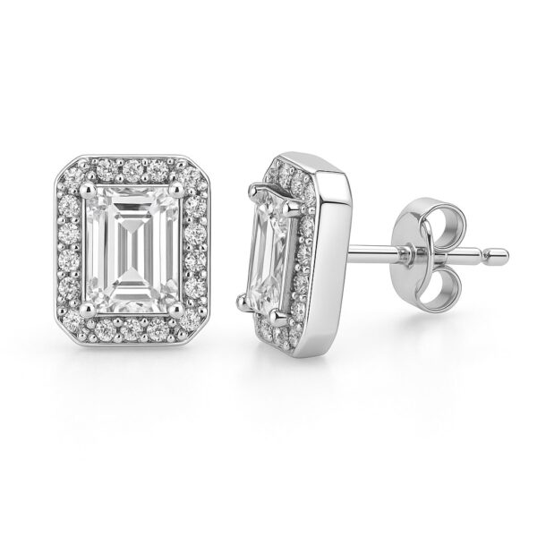 Ohrstecker „Royal Clarity Halo“ – 960 Argentium Silber