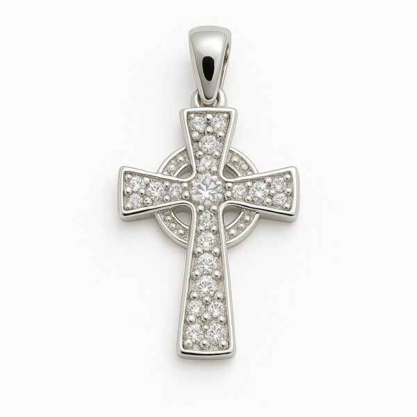 Anhänger „Glorious Cross Pavé“ – 960 Argentium Silber