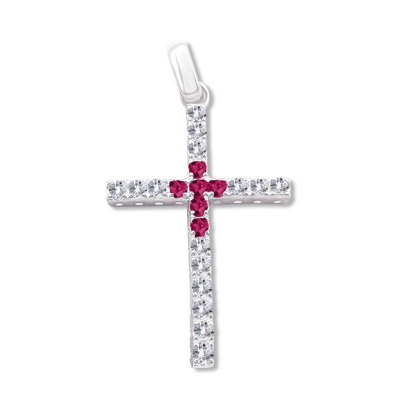 Anhänger „Crux Rosa“ – 960 Argentium Silber