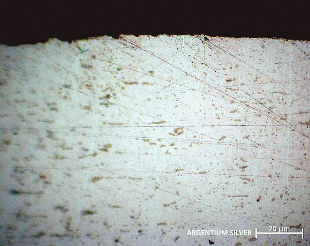 Argentium Silber Querschnitt
