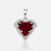 Ocean Heart Anhänger aus 960 Argentium Silber mit orangem Zirkonia in Herzform