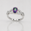 Mystic Twist Ring aus 960 Argentium Silber mit mysticfarbenem Zirkonia