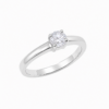 Pure Spark Ring aus 960 Argentium Silber mit rundem 4 mm Moissanite