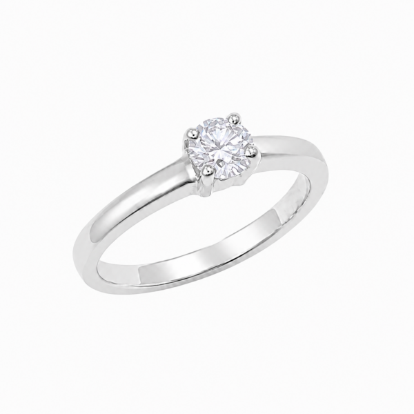 Pure Spark Ring aus 960 Argentium Silber mit rundem 4 mm Moissanite