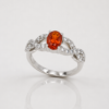 Sunfire Twist Ring aus 960 Argentium Silber mit orangem Zirkonia