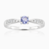 Violet Embrace Ring aus 960 Argentium Silber mit tansanitfarbenem Zirkonia