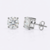 Classic Fire Moissanite Ohrstecker 5 mm aus 960 Argentium Silber