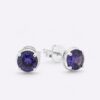 Deep Violet – Ohrstecker aus 960 Argentium Silber