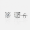 Moissanite Ohrstecker 4 mm aus 960 Argentium Silber