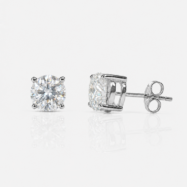 Moissanite Ohrstecker 4 mm aus 960 Argentium Silber