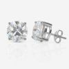 Moissanite Ohrstecker 6,5 mm aus 960 Argentium Silber