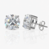 Moissanite Ohrstecker 8 mm aus 960 Argentium Silber