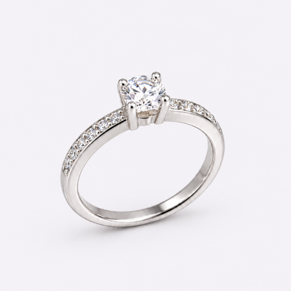 Radiant Grace Ring aus 960 Argentium Silber mit Moissanite