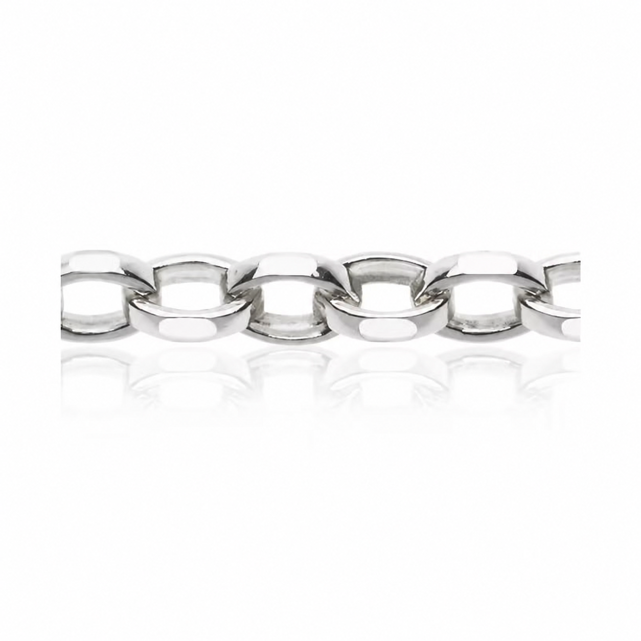 2,4 mm ovale Erbskette aus 960 Argentium Silber