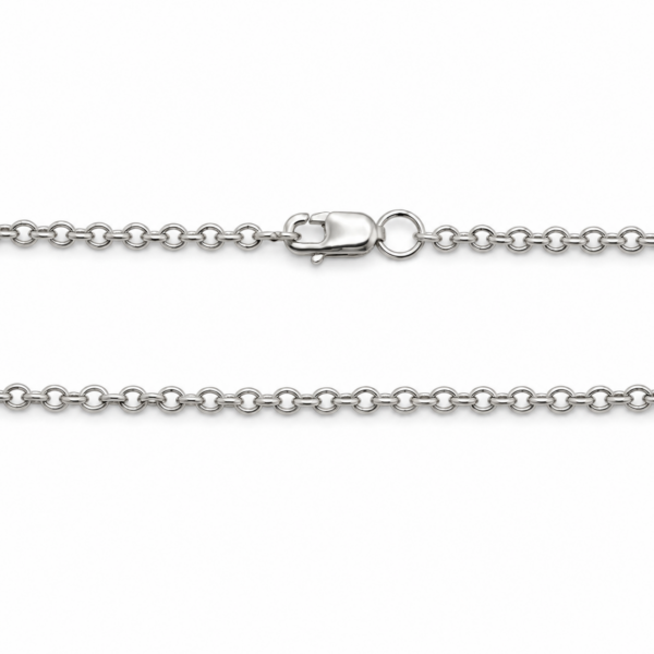 1,9 mm Ankerkette aus 960 Argentium Silber mit Karabinerhaken