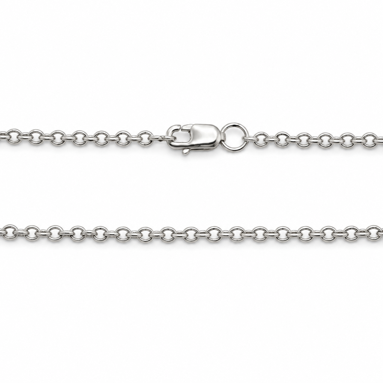 1,9 mm Ankerkette aus 960 Argentium Silber mit Karabinerhaken