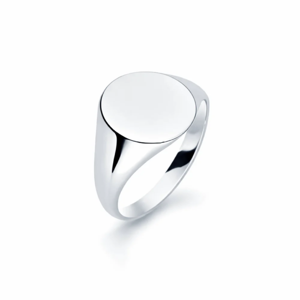 Pure Oval Siegelring aus 960 Argentium Silber mit glatter ovaler Tafel