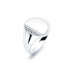 Wave Crest Siegelring aus 960 Argentium Silber mit Wellenmuster