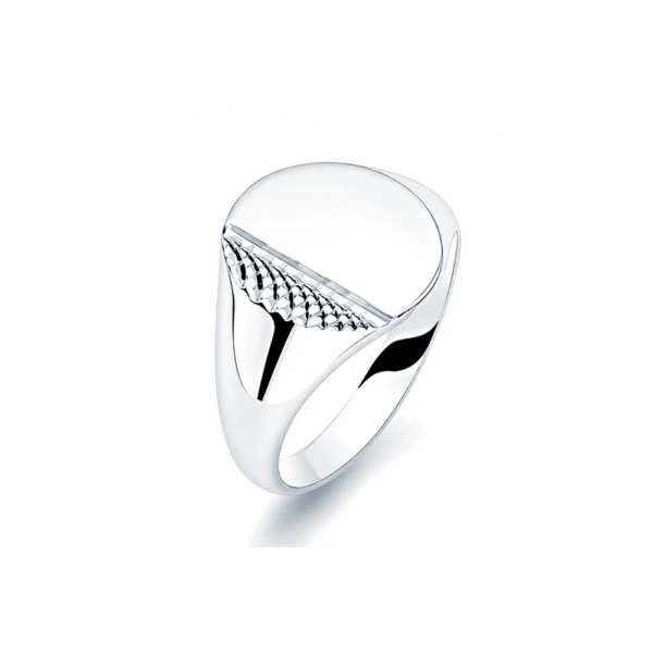 Wave Crest Siegelring aus 960 Argentium Silber mit Wellenmuster