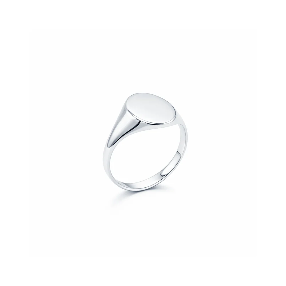Pure Petite Siegelring aus 960 Argentium Silber mit glatter ovaler Tafel