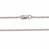 Feine diamantierte Panzerkette 1,1 mm aus 960 Argentium Silber mit Karabinerhaken